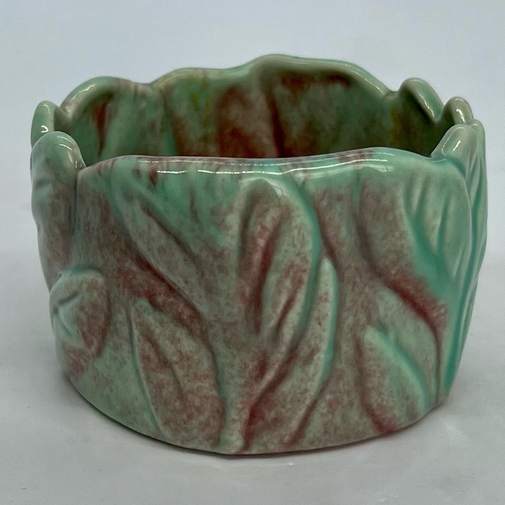 Vintage West Coast Pottery Votive Holder #443 Teal Mauve Circa 1940-50s